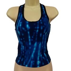 Motionwear Size Petite Adult (XS) Blue & Black Tie Dye Dance Top NWT Yoga Sport